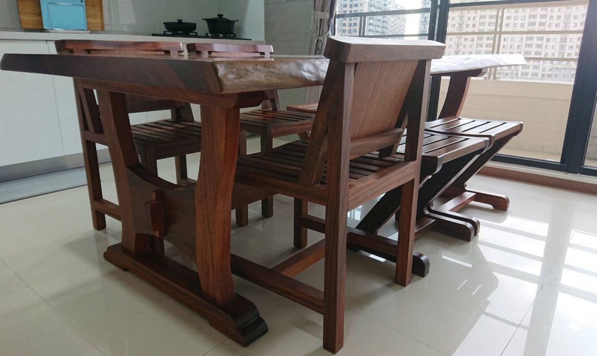 非洲紫檀 原木桌 原木椅